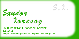 sandor korcsog business card